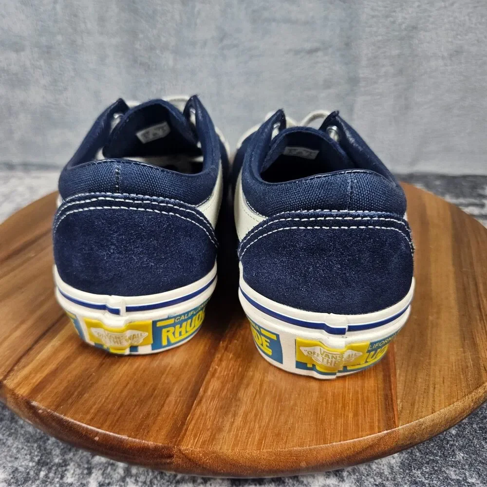 Vans Shoes Bold Ni Rhude Skater Low Top Sneakers Navy Blue Mens 6 Womens 7.5